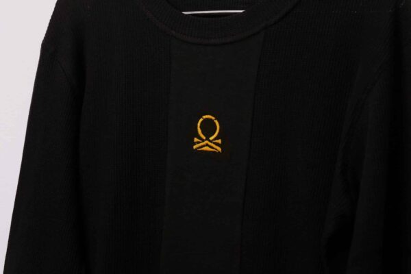 Relaxed fit Textured Thermal T-shirt with vertical front Patch - Image 3